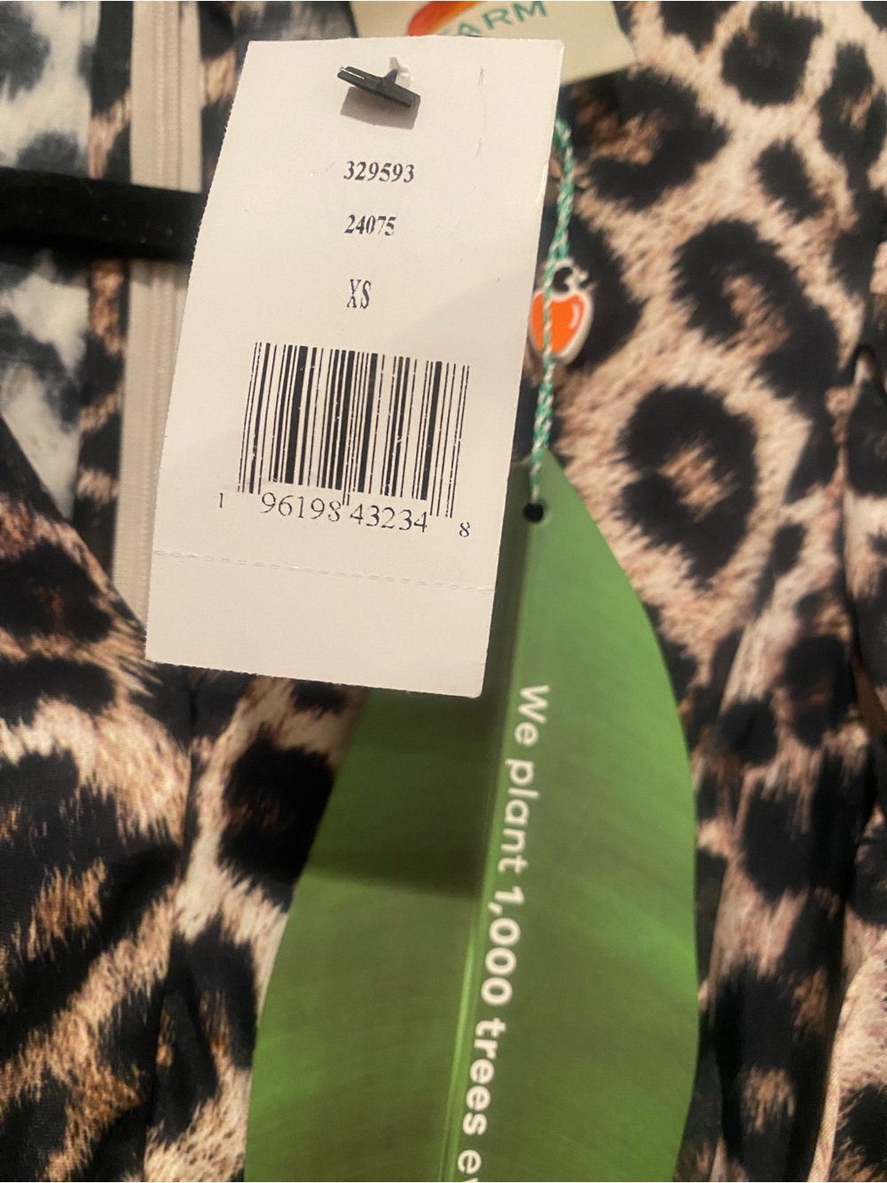 FARM Rio Leopard Print Ruched Ruffle Midi Dress NWT XS - Picture 7 of 11